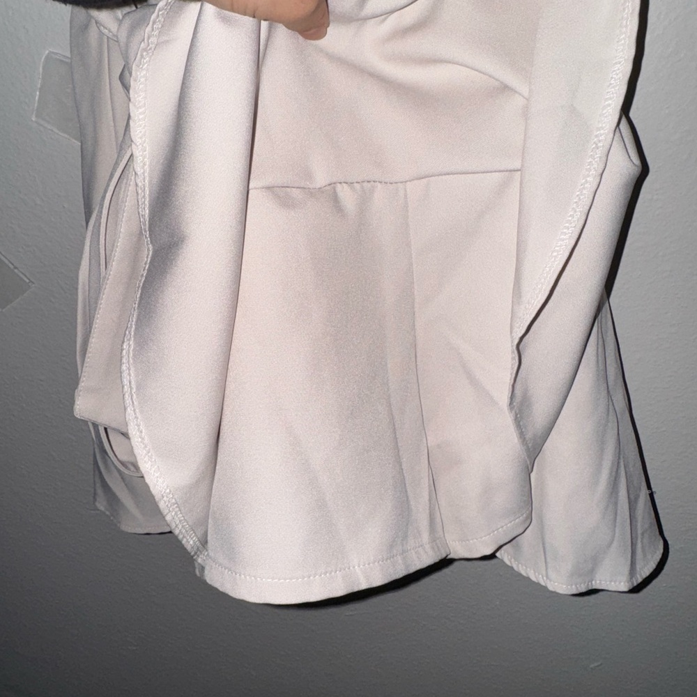 Cream Ruffle Mini Skirt - Picture 2 of 6